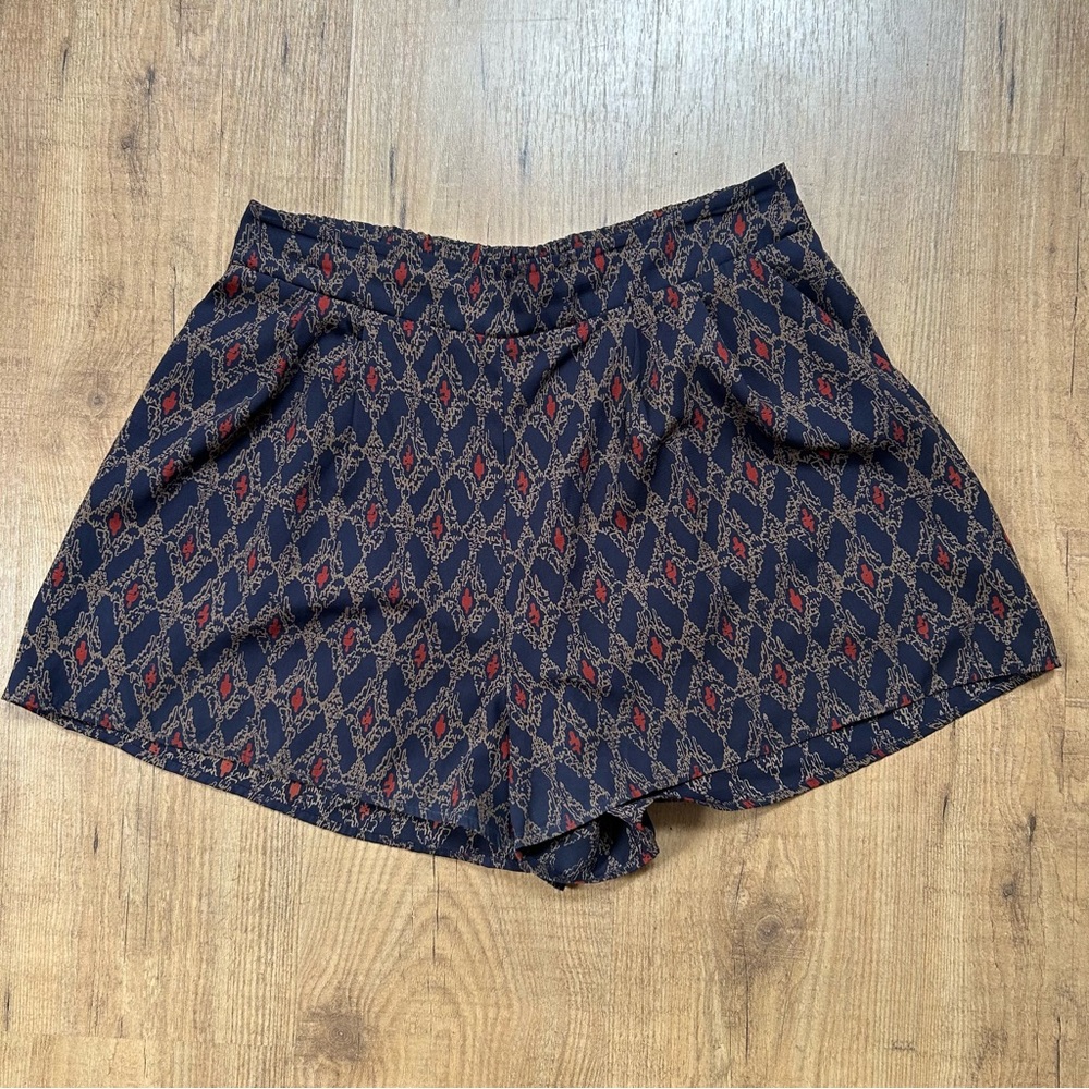 Lush Patterned High Waisted Flowy Shorts